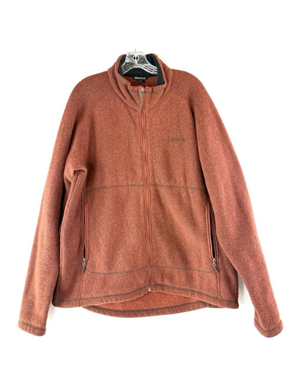 Marmot Men's Burnt Orange or Rust Brown Full-Zip Wool Blend Jacket